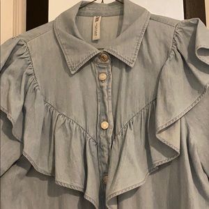 Zara Denim Ruffle Dress- NEVER WORN